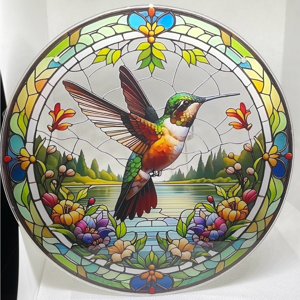 Suncatcher Hummingbird Wildlife Acrylic Decor Home Office Gift Spring Decoration